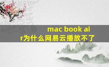 mac book air为什么网易云播放不了